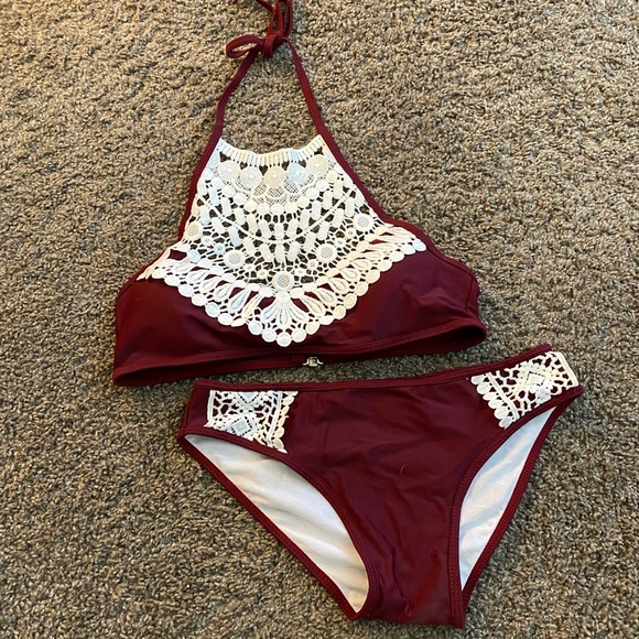 Other - Maroon and lace swim